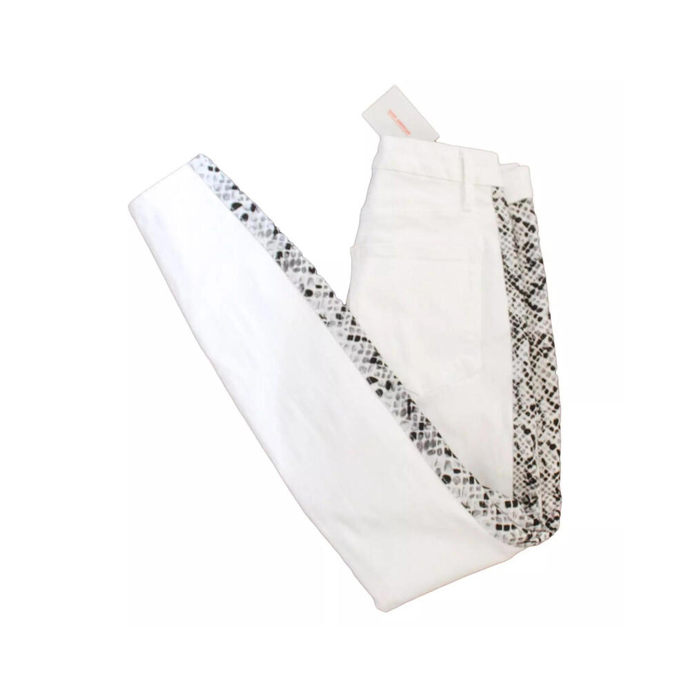 NWT GOOD AMERICAN | SZ 0/25 | White Snakeskin Skinny Jeans High Rise MSRP $179 - Picture 5 of 9